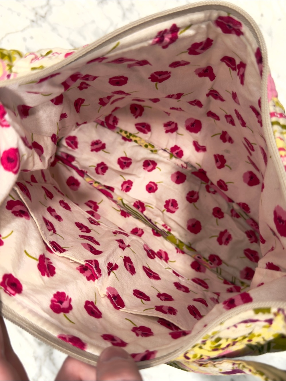 Vera Bradley Floral Quilted Pink Purse Shoulder Bag Make Me Blush Retired Print - Picture 3 of 6